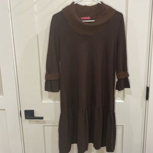 Maternal America Brown long sleeve mock neck Maternity Dress size M